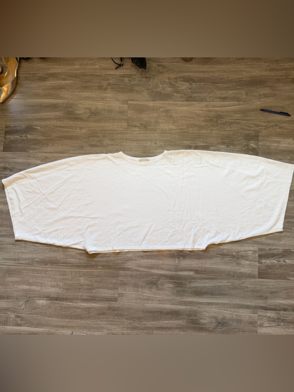 Oversized White Batwing Top